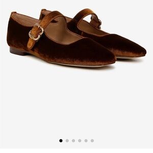 Sam Edelman Velvet Mary Jane Flats in Rich Brown